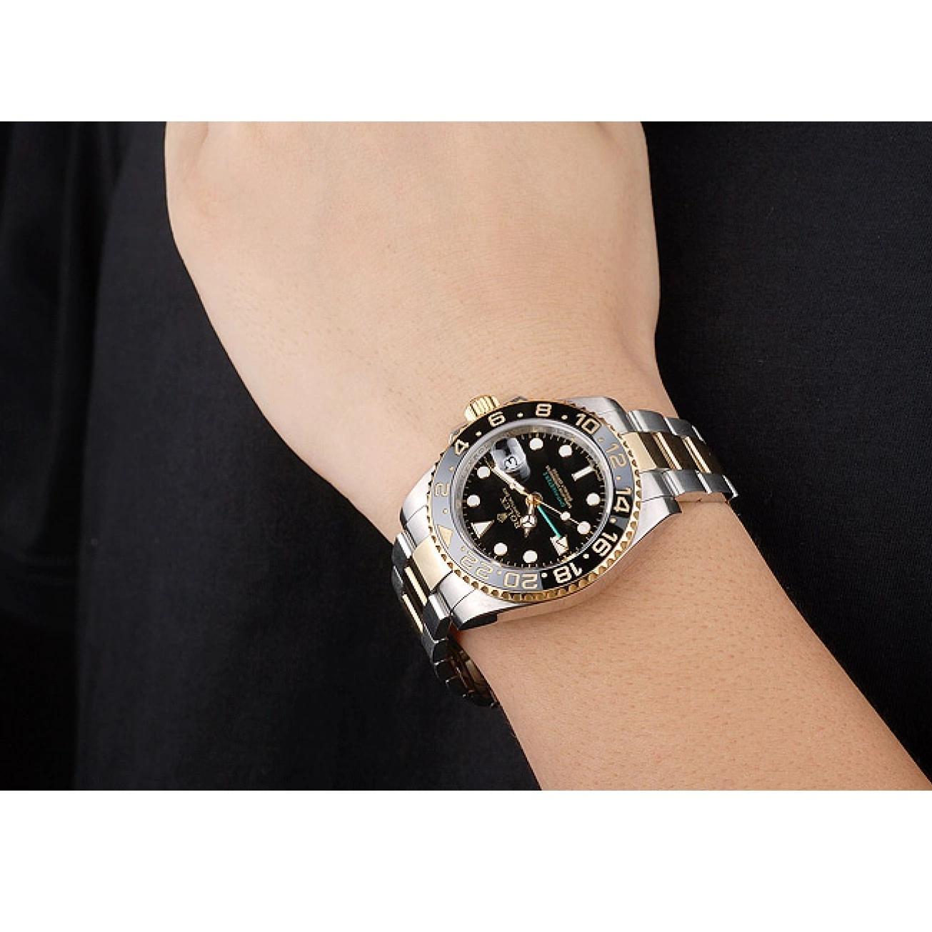 Aaa replica watch Master Ceramic Rolex Black 98229 Black GMT II Bezel Dial 0524
